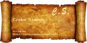 Czeke Simeon névjegykártya